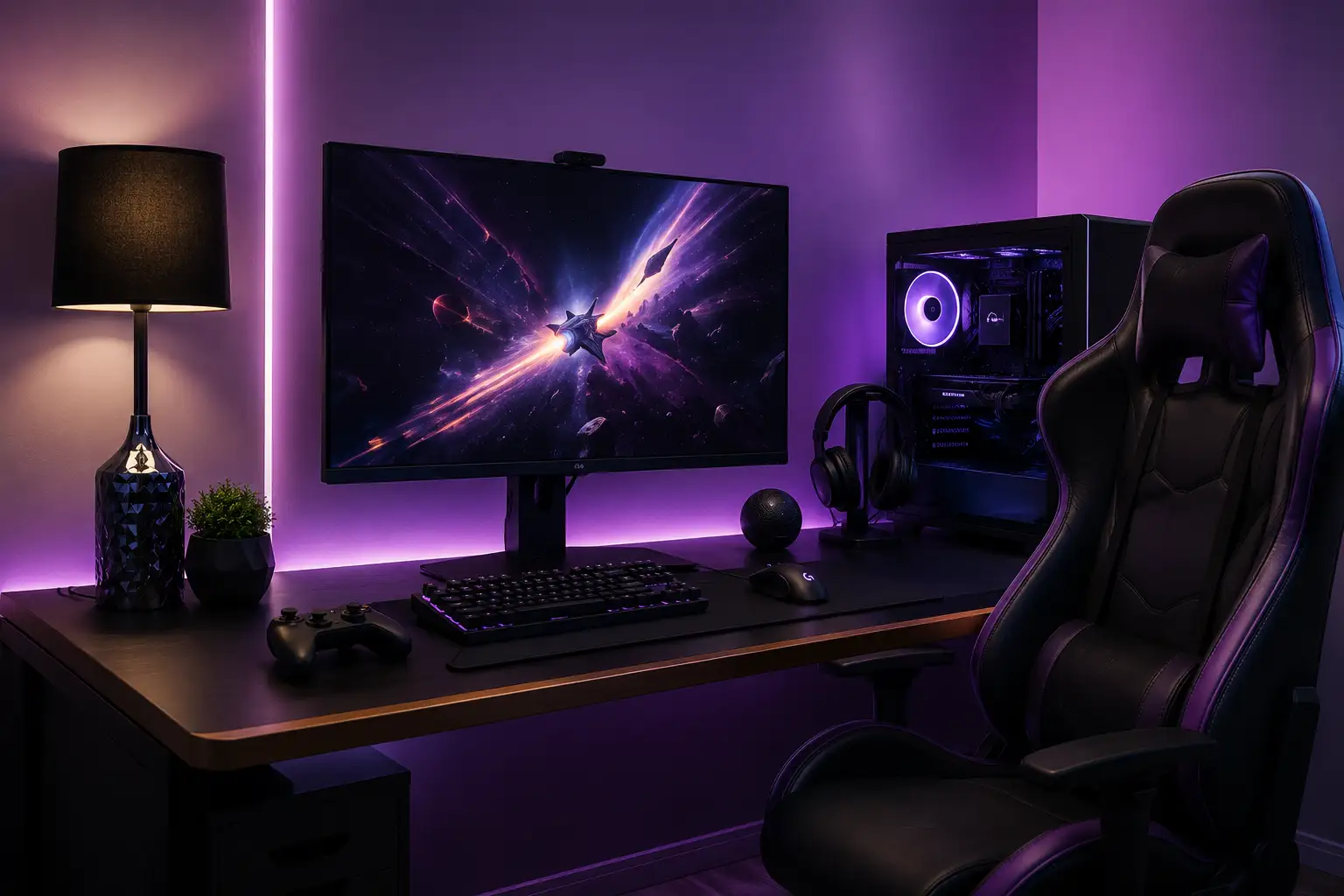 Minimalist modern workstation layout