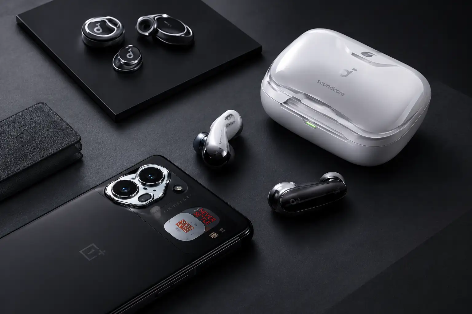 Premium studio headphones audio block